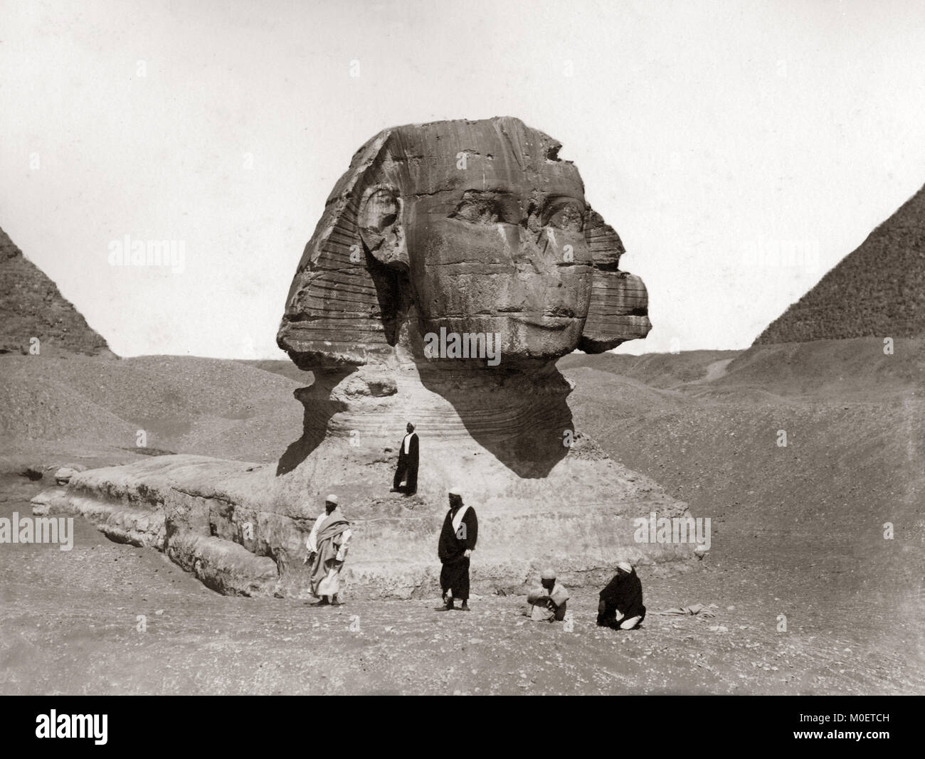 Die Zahlen auf der Sphinx, Kairo, Ägypten, 1880 C. Stockfoto