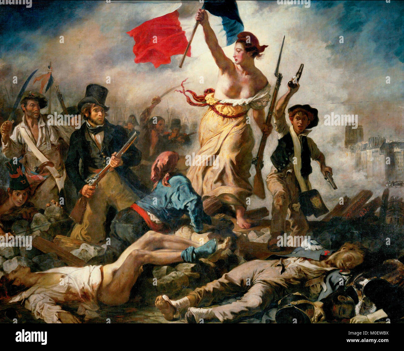 Die Freiheit führt das Volk - Ferdinand-Victor - Eugène Delacroix Stockfoto