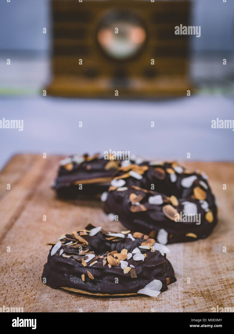 Schokolade Mandel-cookies Stockfoto