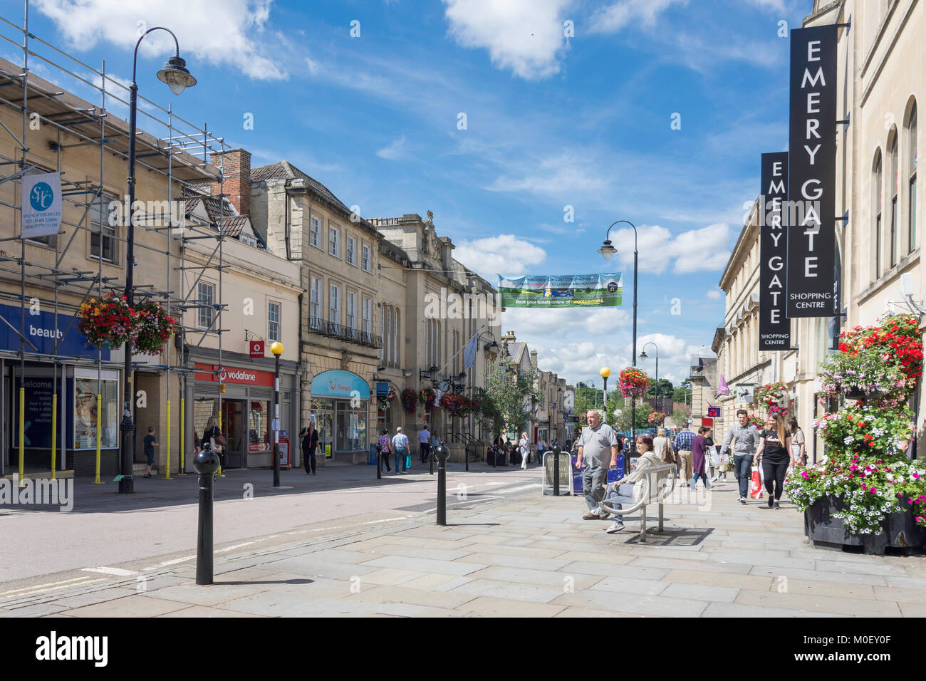 Fußgängerzone Hohe Straße, Chippenham, Wiltshire, England, Vereinigtes Königreich Stockfoto