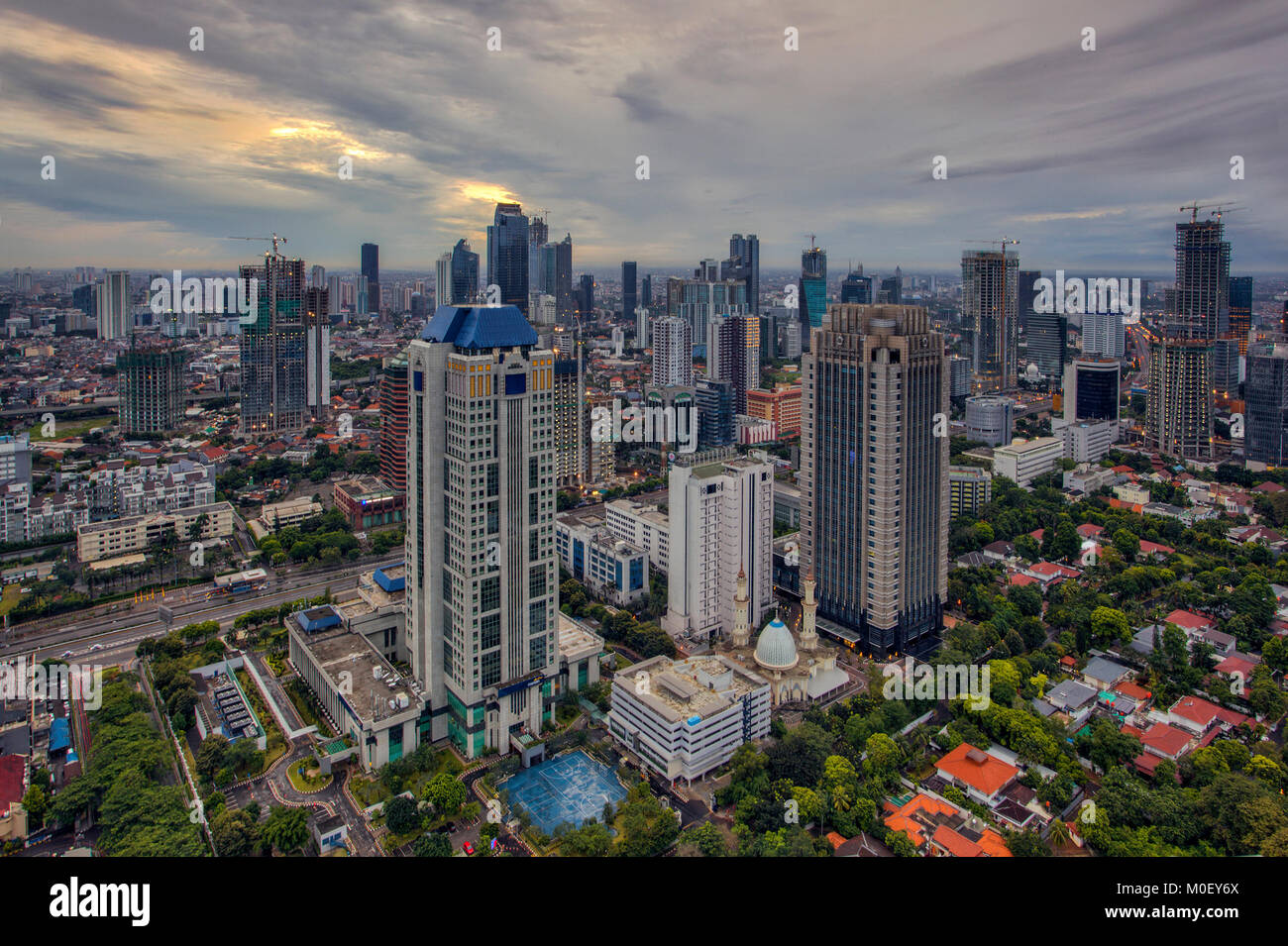 Luftaufnahme von Jakarta, Indonesien Stockfoto