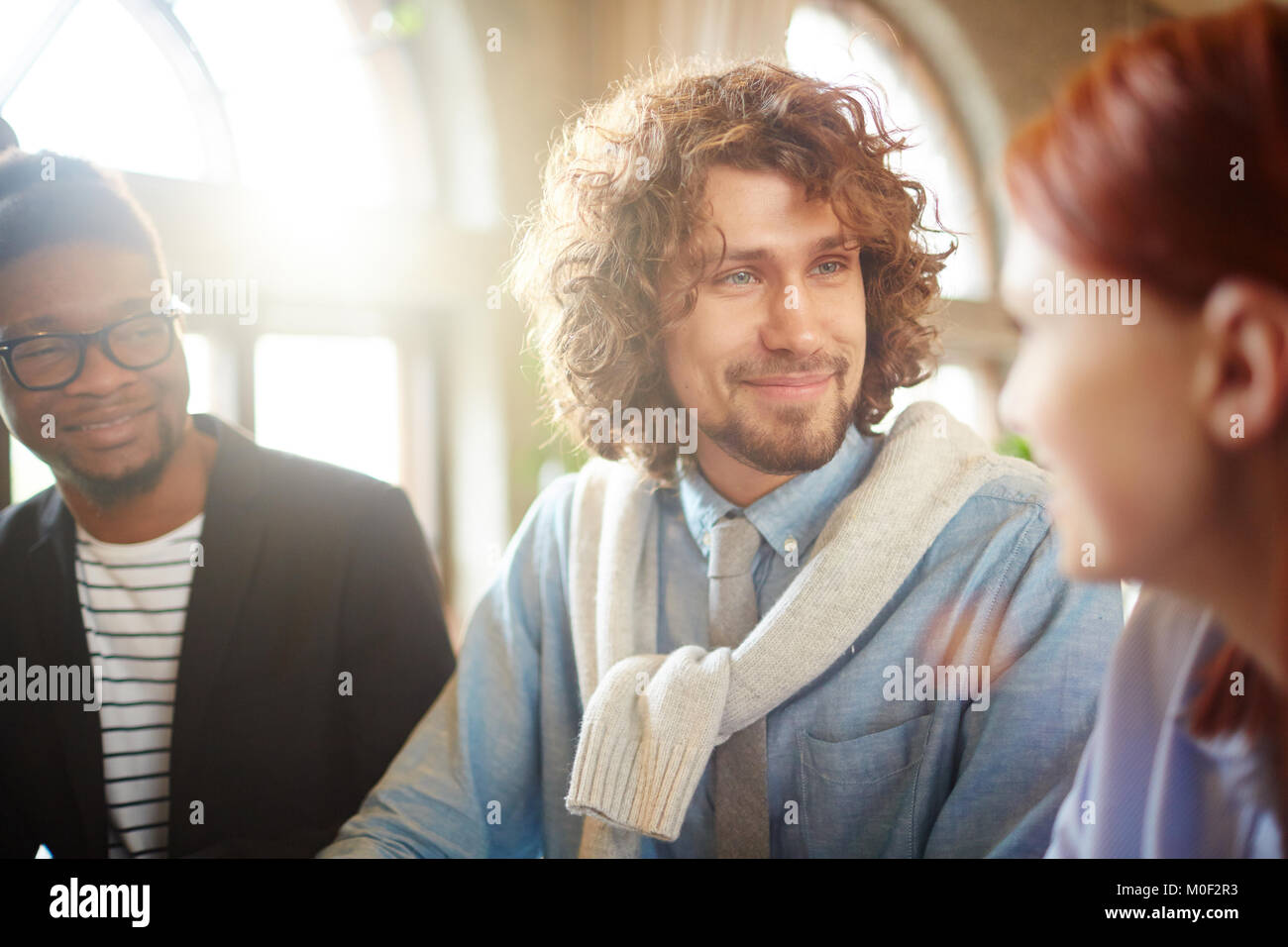 Moment der Talk Stockfoto