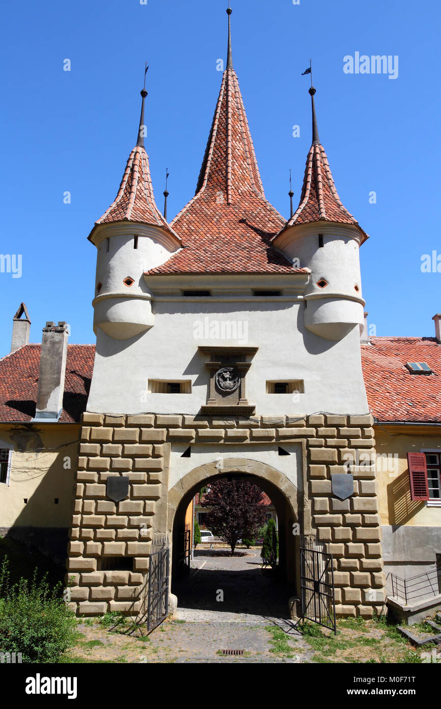 Brasov, Stadt in Siebenbürgen, Rumänien. Berühmten mittelalterlichen defensive gate-Catherine's Gate (poarta Ecaterinei). Stockfoto