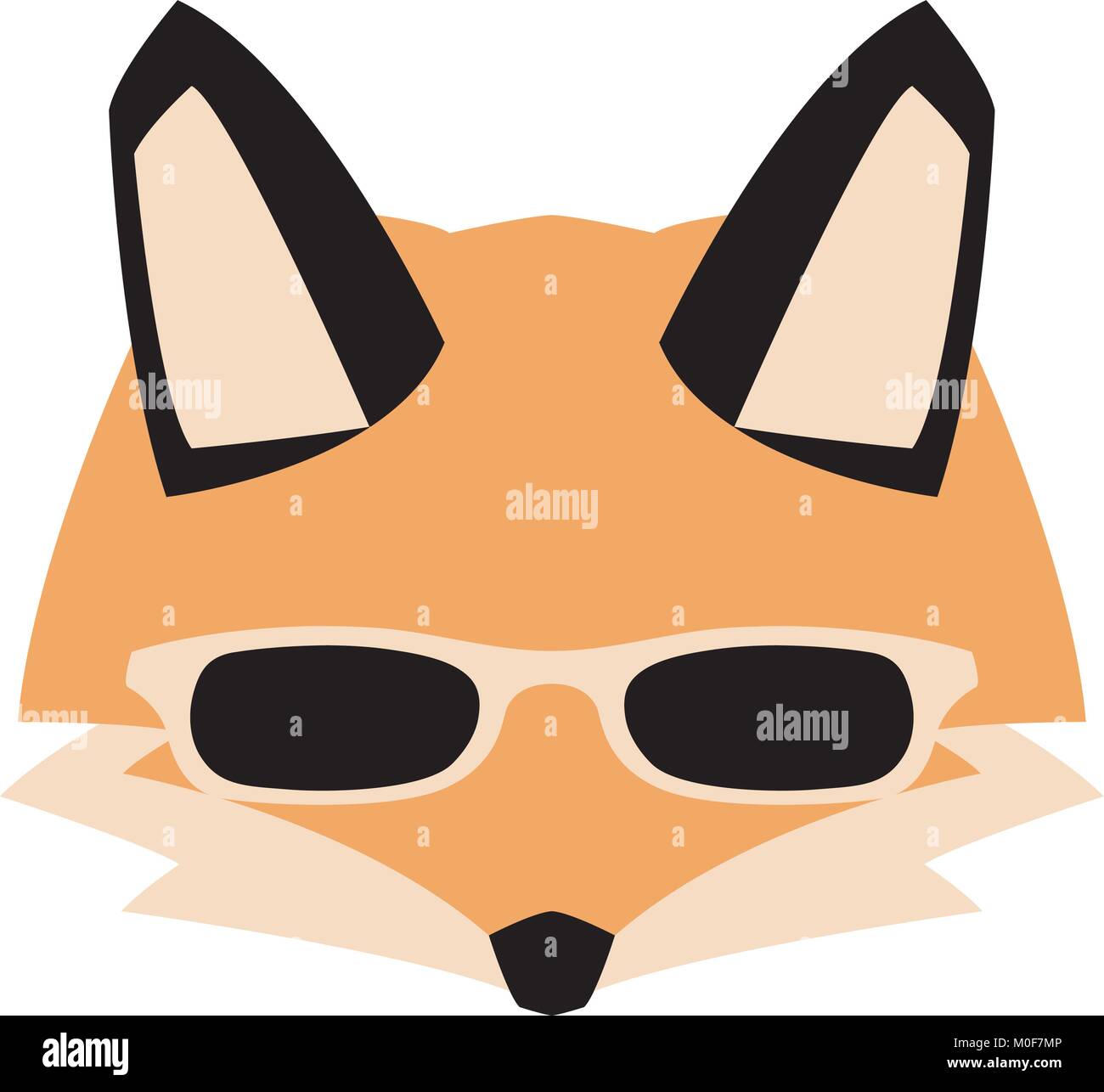 Fox Gesicht in Gläser Vektor-illustration Flat Style Vorderseite Stock Vektor