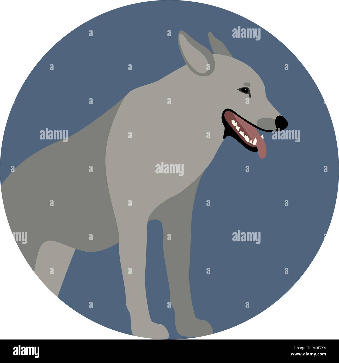 Wolf junge Vektor-illustration Flat Style Profil ansehen Stock Vektor