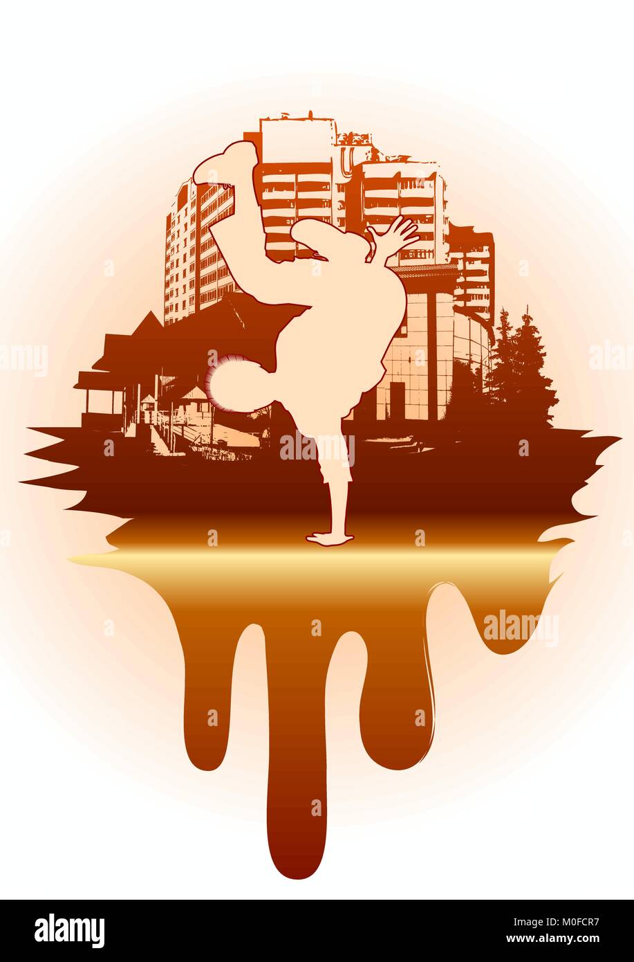 Urban grunge Hintergrund mit Street Dancer Stock Vektor