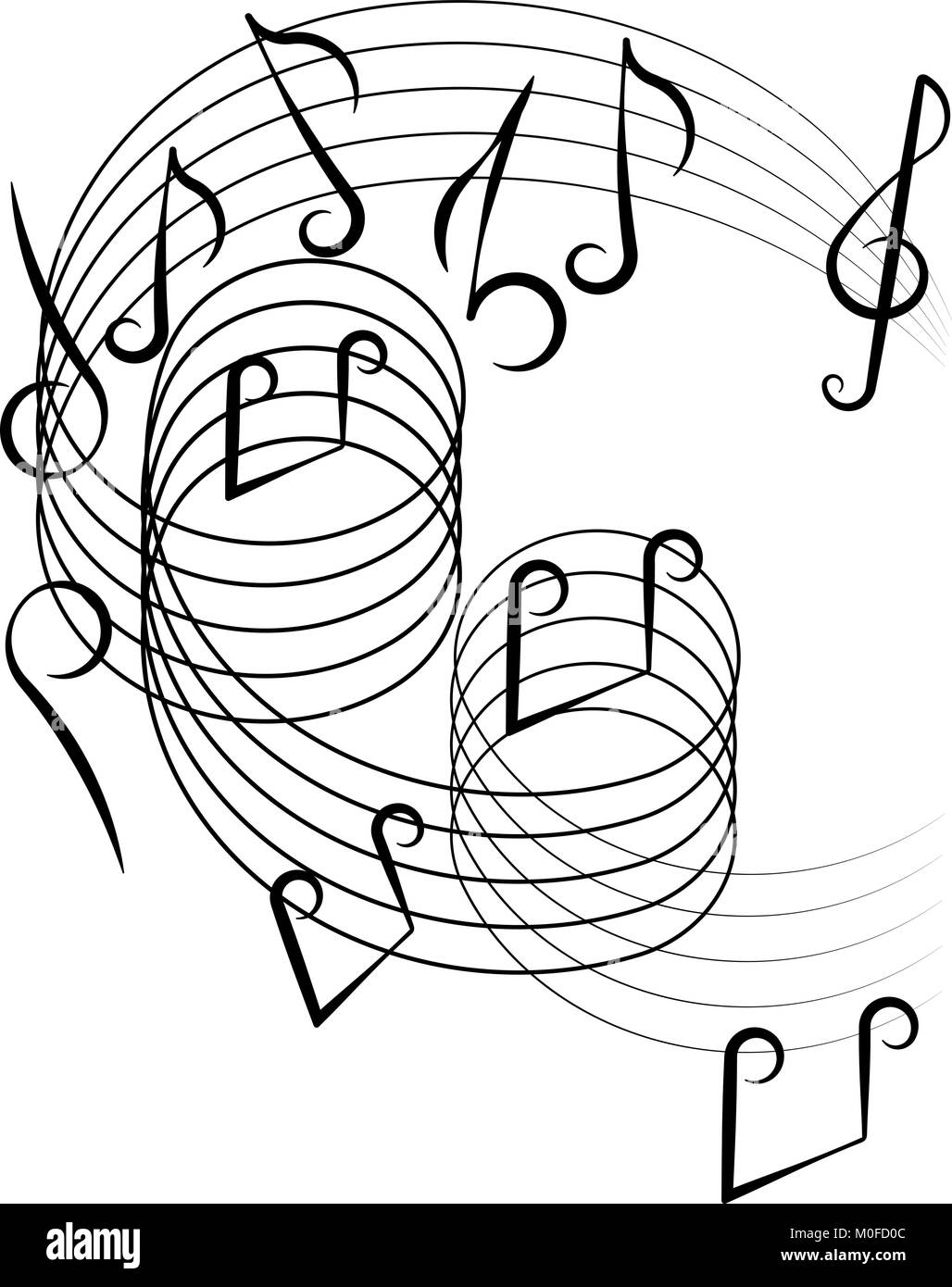 Noten auf einem weißen Hintergrund. Vector Illustration. Stock Vektor