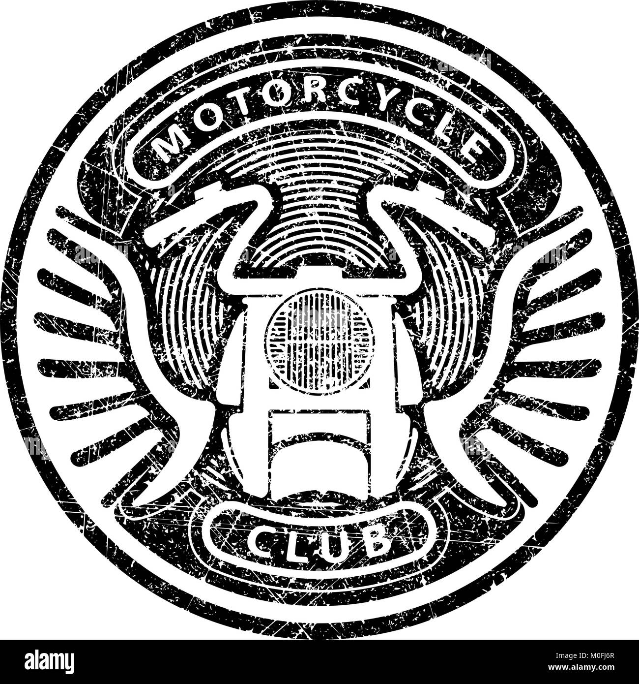 Motorcycle Club grunge Style ruber Stempel Design für Emblem oder Logo Stock Vektor