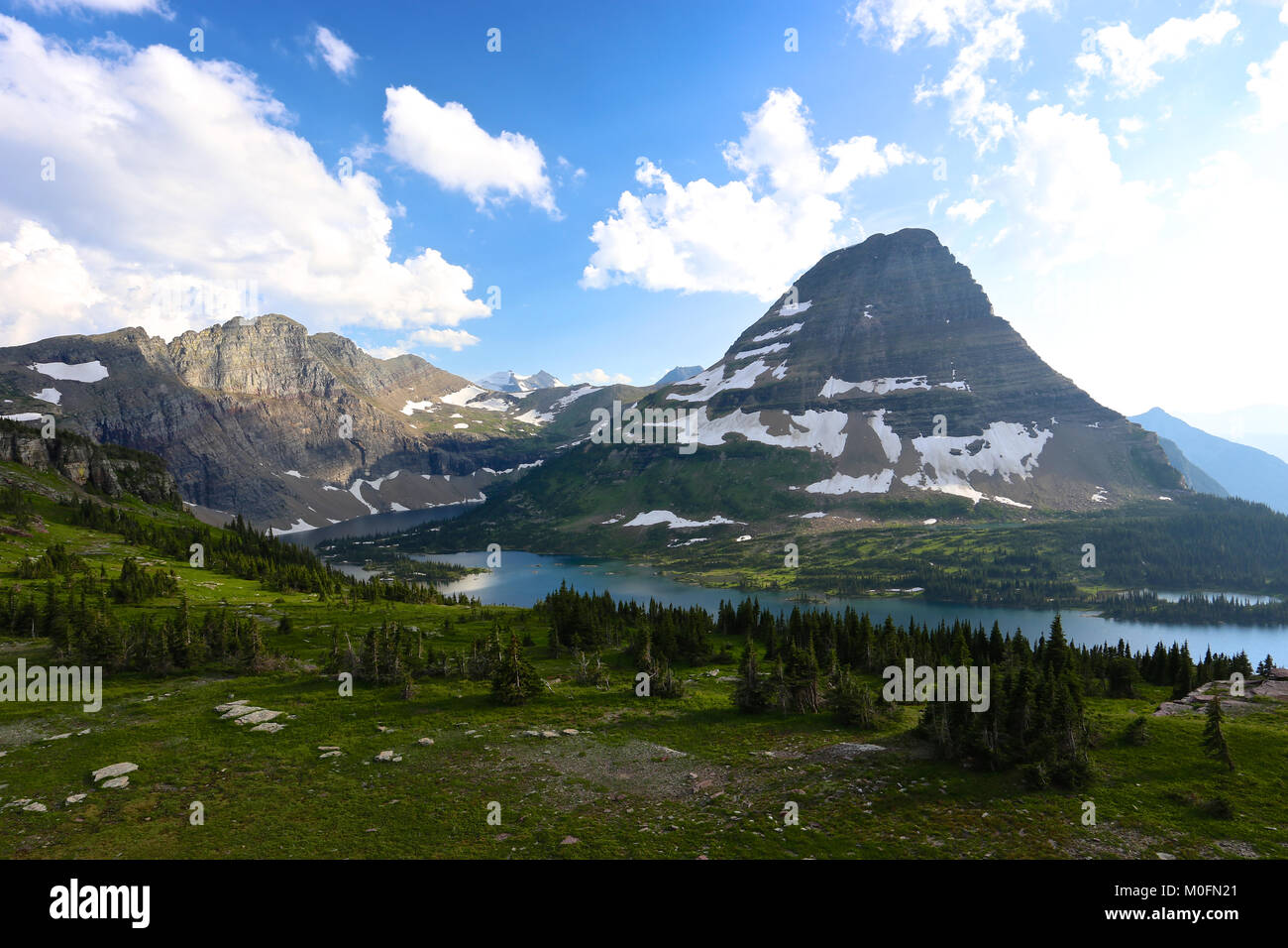 Glacier National Park versteckten See und Bearhat Montana Berg in den Rocky Mountains am Logan Pass Stockfoto