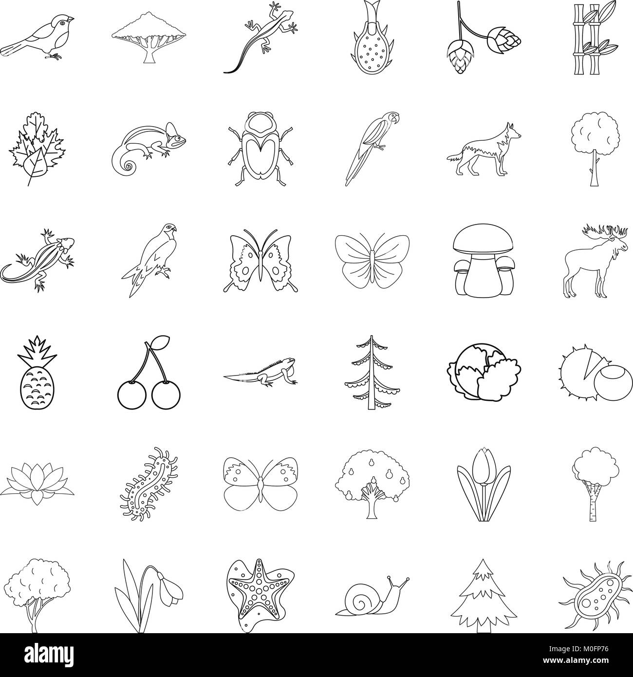 Live Art Symbole gesetzt, outline Style Stock Vektor