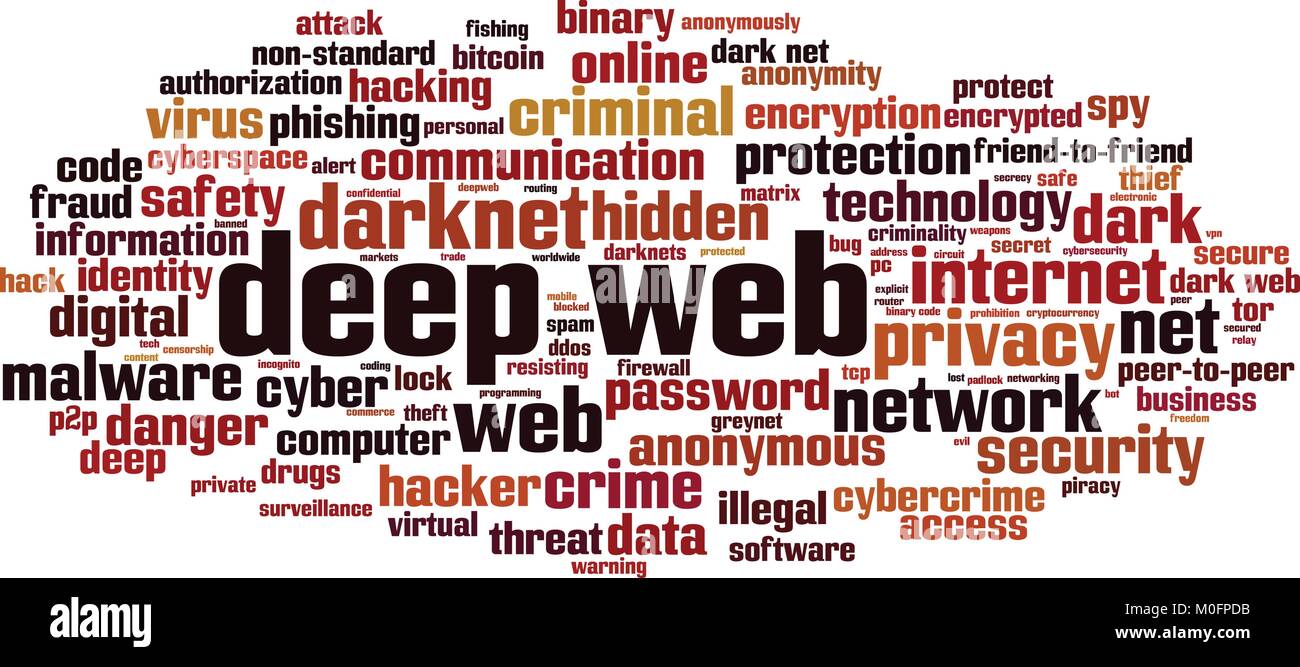 Deep Web Word cloud Konzept. Vector Illustration Stock Vektor