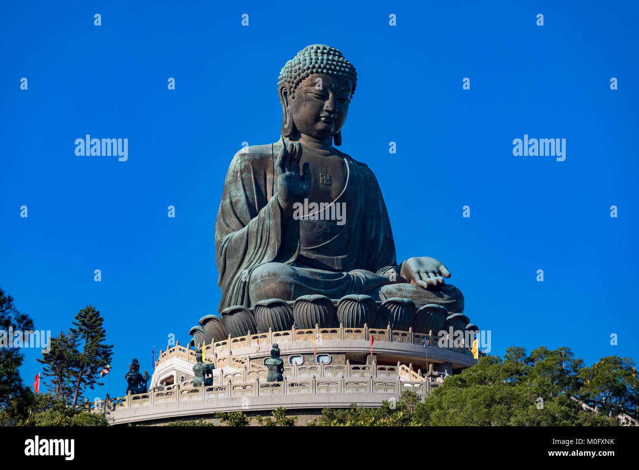 Lantau Island Hong Kong China Asien Jan 13, 2018 die 34 Meter hohe Tian Tan Buddha Stockfoto