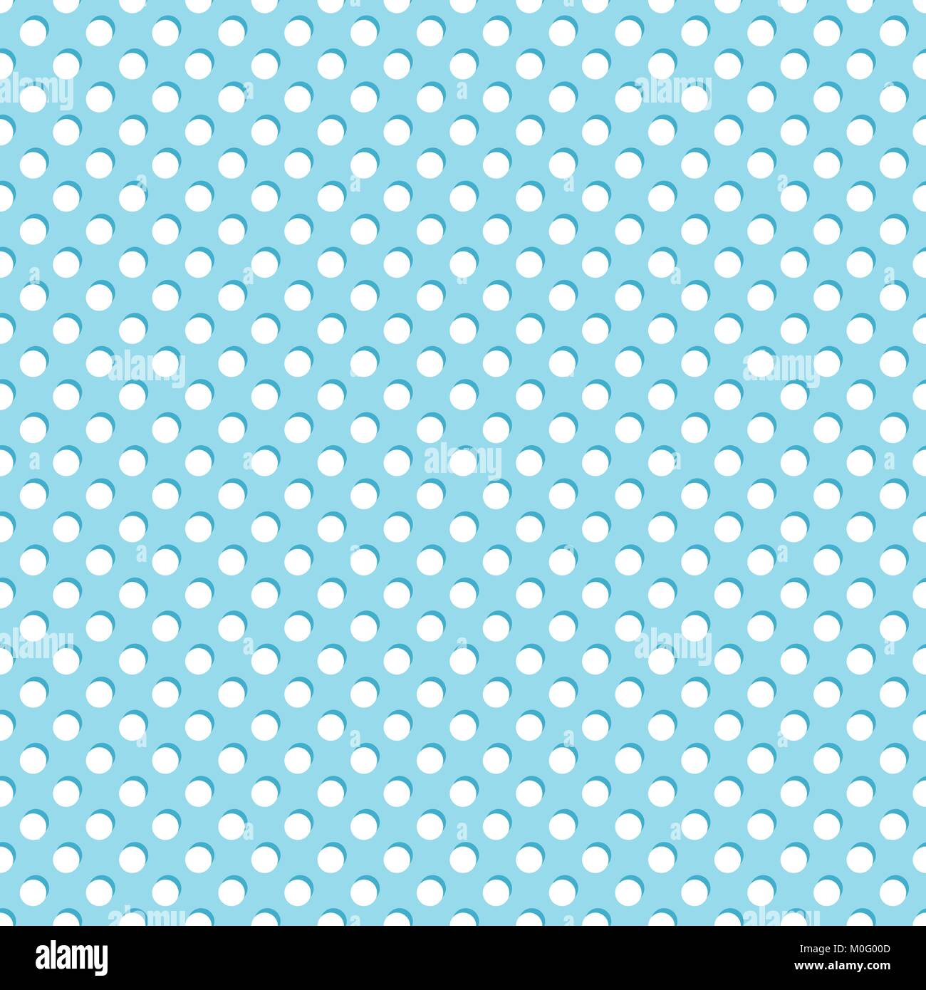 White Polka Dots auf blauem Hintergrund - Moderne nahtlose Vektor ornament Design. Stock Vektor