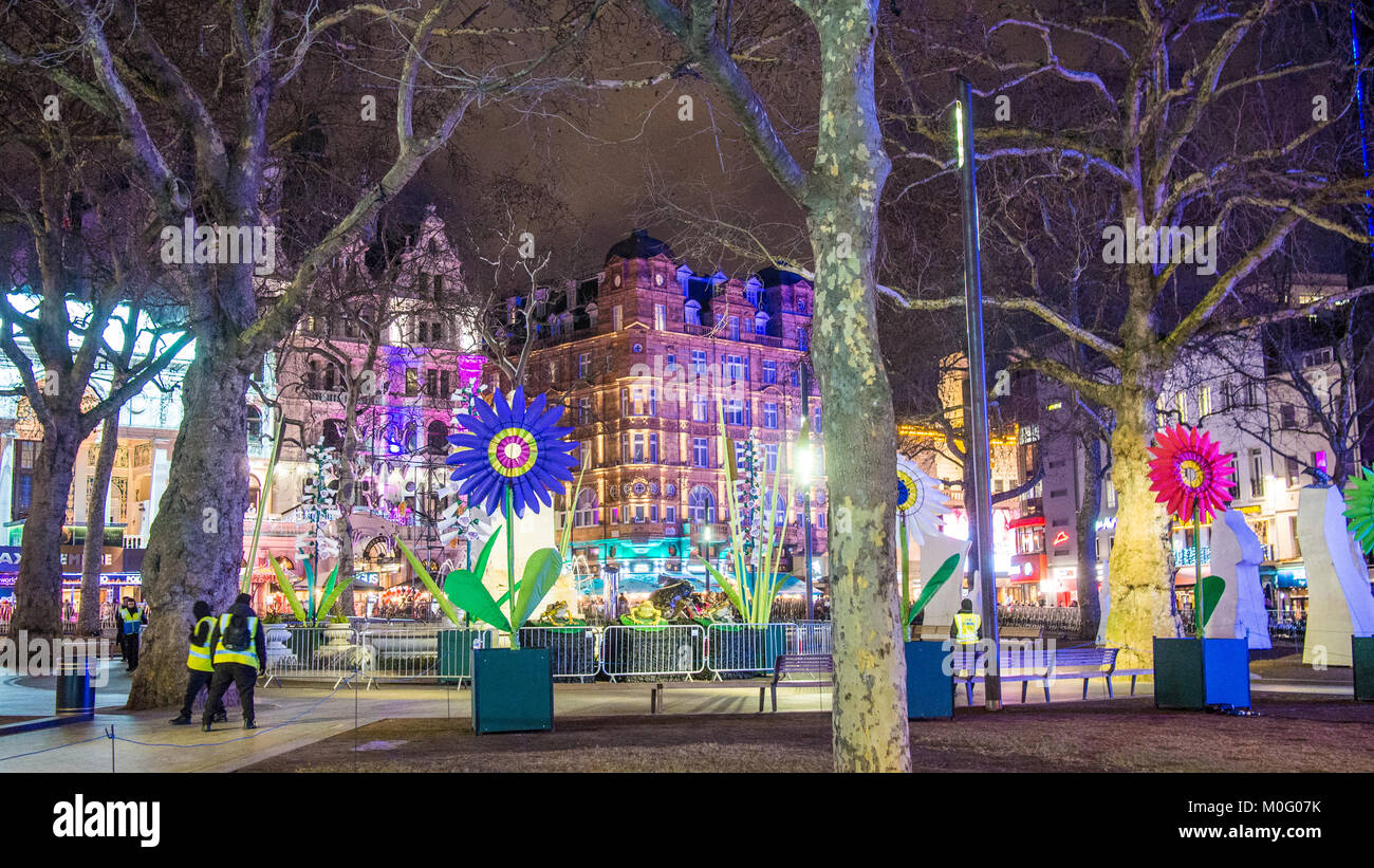"Lumiere"-Festival in Leicester Square, London,. Stockfoto "Lumiere"-Festival in Leicester Square, London,. Stockfoto