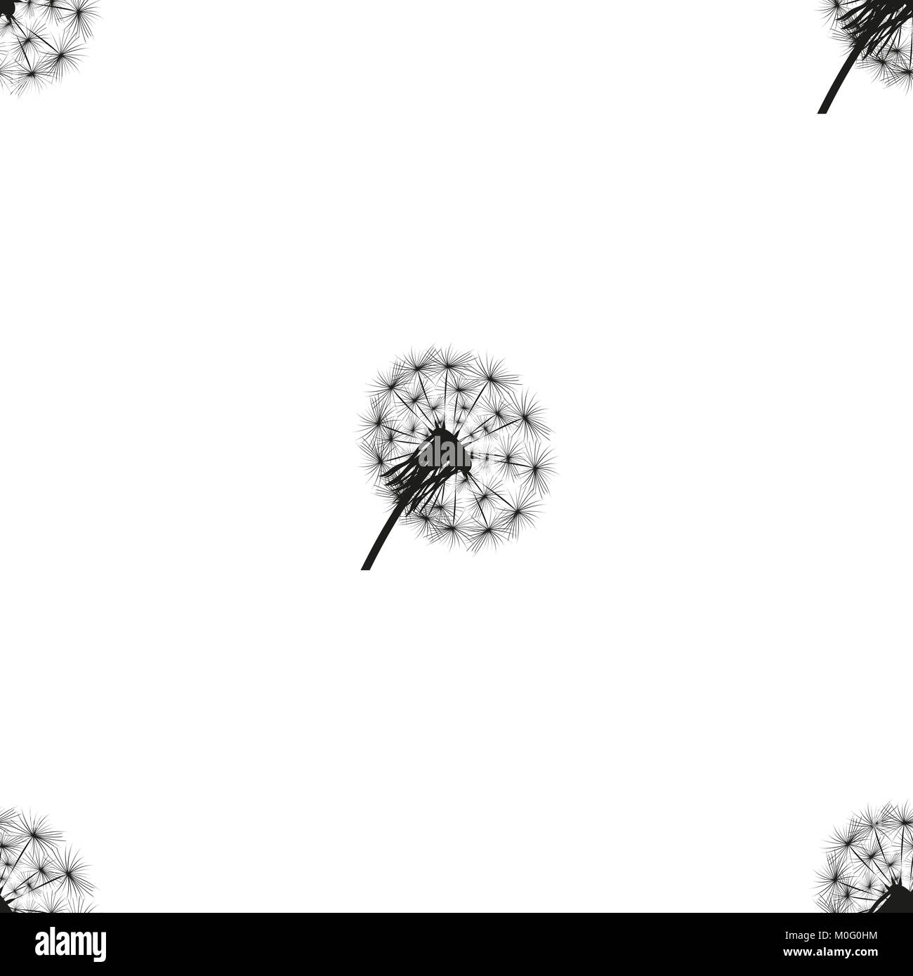Nahtlose Hintergrund, Löwenzahn Silhouetten Stock Vektor