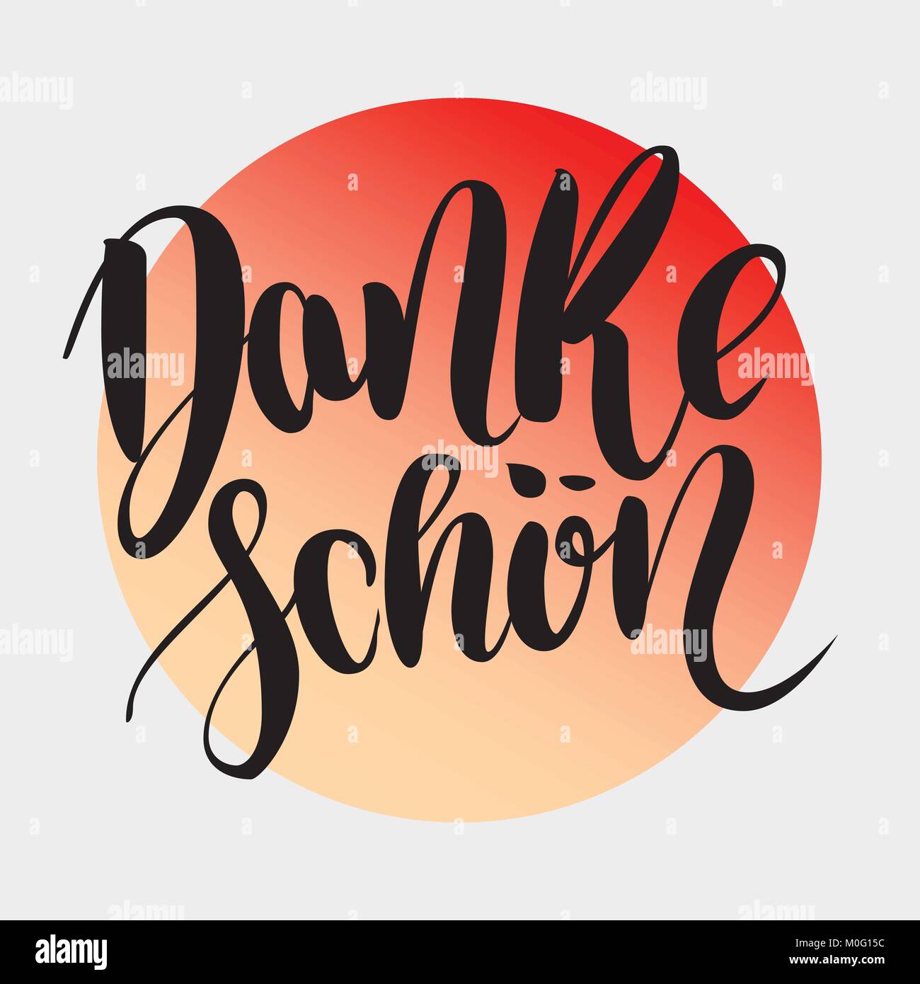 Danke Schoen Vielen Dank Dass Sie Sich In Deutscher Sprache Vektor Hand Gezeichnet Pinsel Schriftzeichen Auf Bunten Farbverlauf Auf Grauem Hintergrund Moderne Handlettering Postkarte F Stock Vektorgrafik Alamy