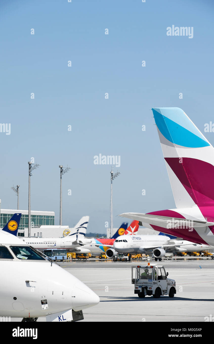 Eurowings, Airbus, A320, München Aktion, Verkehr, Flugplatz, Flughafen Stockfoto