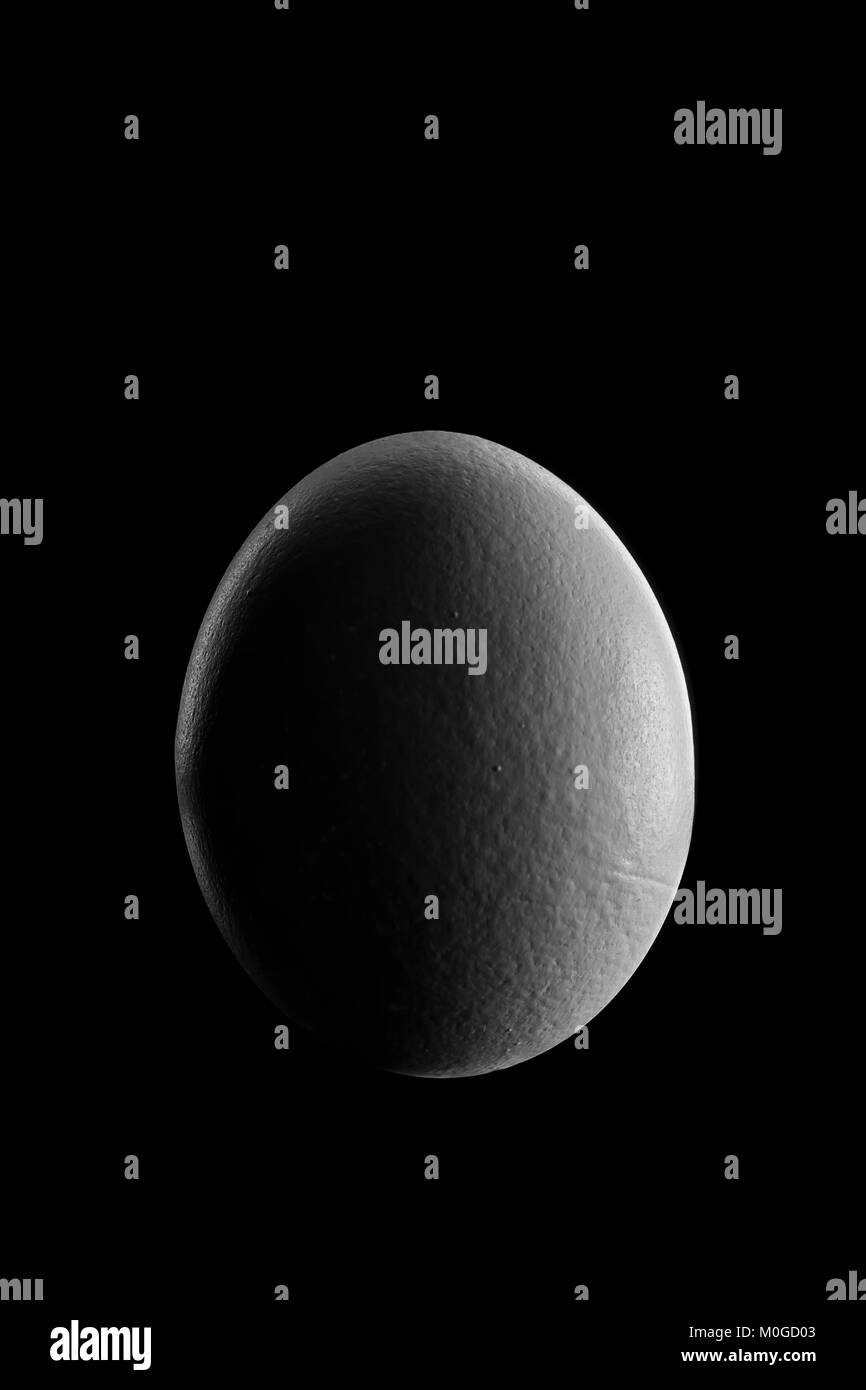 Ersten Quartal Mondphase zeigen, indem sie Ei in der Nacht mit Schatten Planet Stockfoto