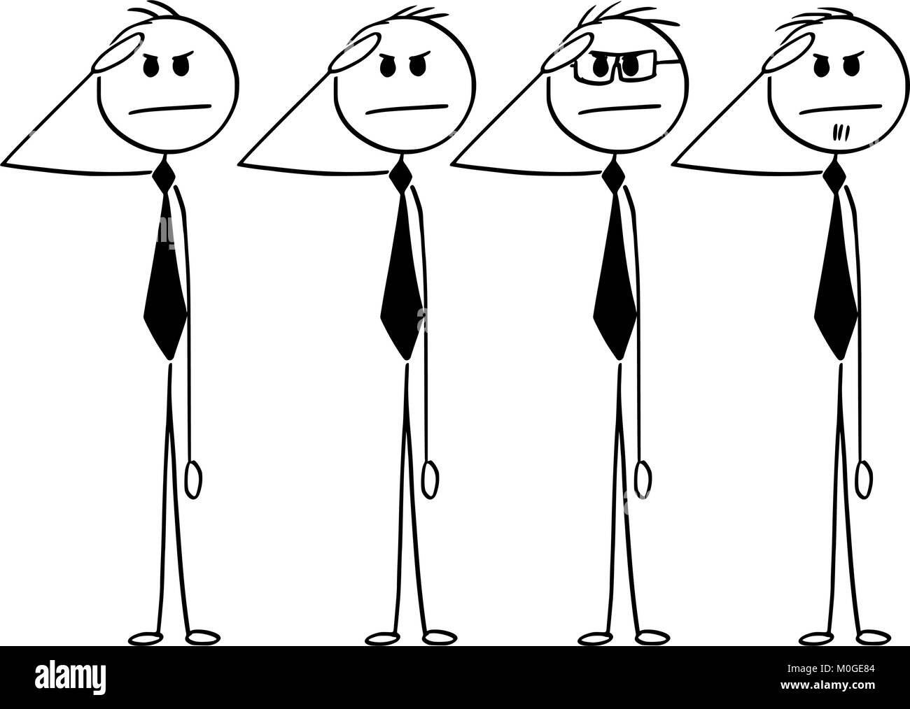Konzeptionelle Cartoon von Business Team Salutierte Stock Vektor