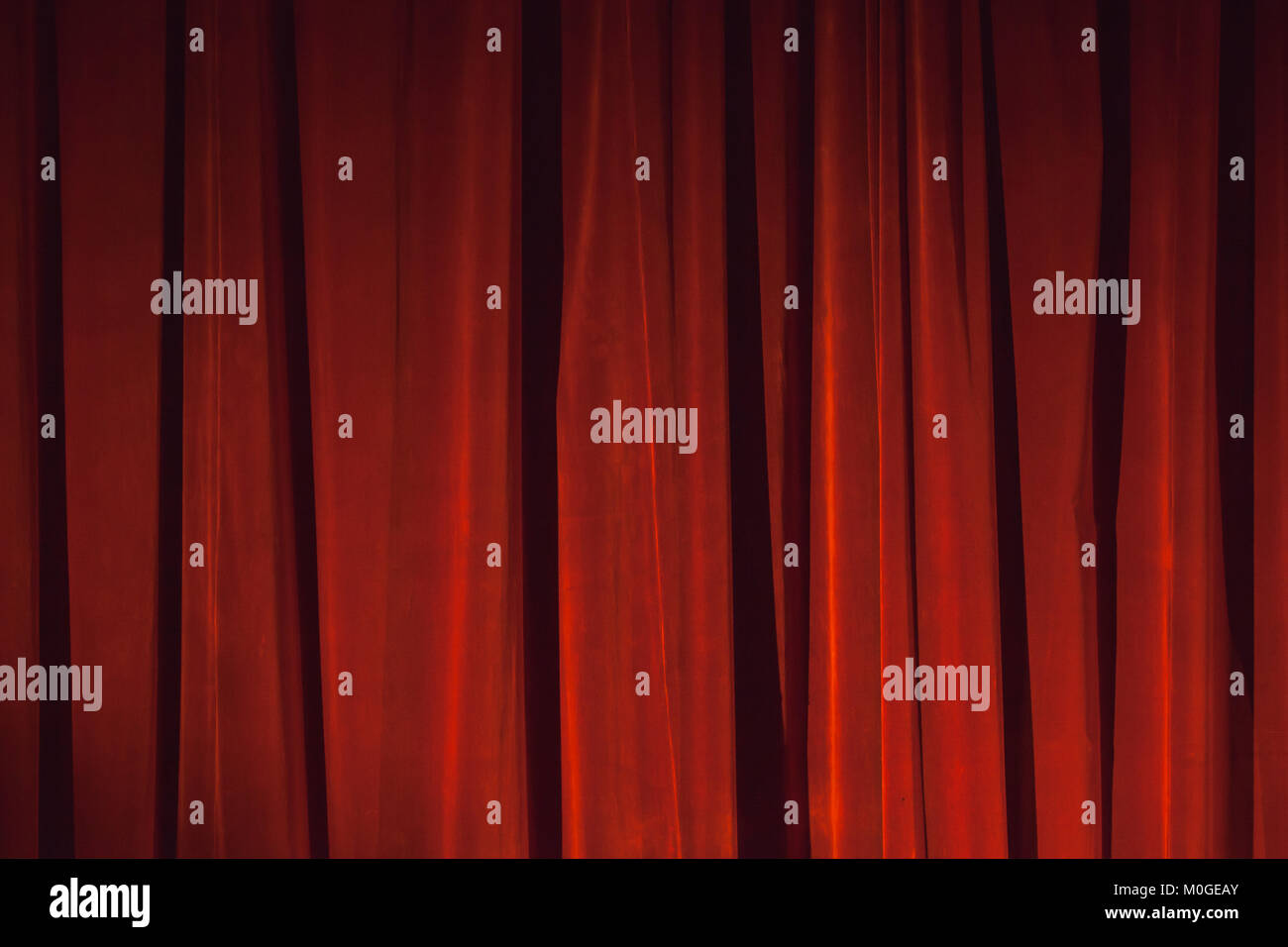 Roten Samtvorhang, Hintergrund Foto Textur Stockfoto