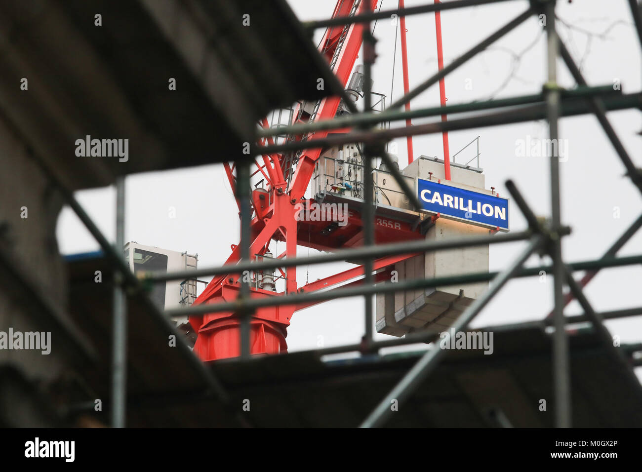 London, Großbritannien. 22 Jan, 2018. Der zweitgrößte Baukonzern Carillon in Wolverhampton, die 43.000 Menschen, darunter 20.000 in Großbritannien beschäftigten hat collpased und ging in Liquidation am Montag, den 15. Januar 2018 und die Firma ist in £ 1,3 Mrd. Schulden mit einem riesigen Pensionen Defizit beschmutzt. Die Regierung und der britische Verkehrsminister Chris Grayling haben für die Vergabe von Aufträgen zu HS2 Rail Link kritisiert worden und bestellt eine Untersuchung in Carillion Direktoren. Credit: Amer ghazzal/Alamy leben Nachrichten Stockfoto London, Großbritannien. 22 Jan, 2018. Der zweitgrößte Baukonzern Carillon in Wolverhampton, die 43.000 Menschen, darunter 20.000 in Großbritannien beschäftigten hat collpased und ging in Liquidation am Montag, den 15. Januar 2018 und die Firma ist in £ 1,3 Mrd. Schulden mit einem riesigen Pensionen Defizit beschmutzt. Die Regierung und der britische Verkehrsminister Chris Grayling haben für die Vergabe von Aufträgen zu HS2 Rail Link kritisiert worden und bestellt eine Untersuchung in Carillion Direktoren. Credit: Amer ghazzal/Alamy leben Nachrichten Stockfoto