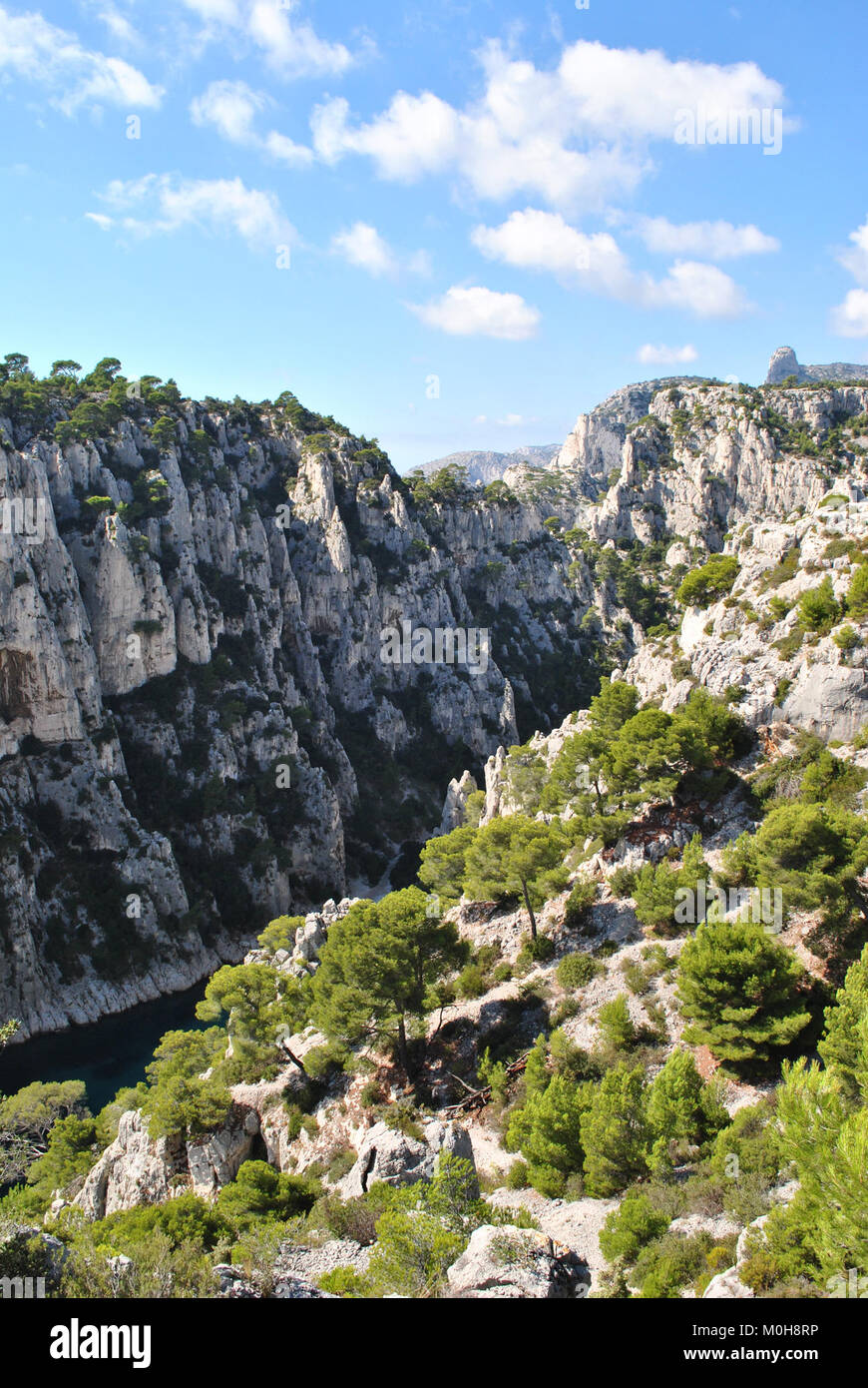 Calanques depuis Le Chemin de randonnée Stockfoto