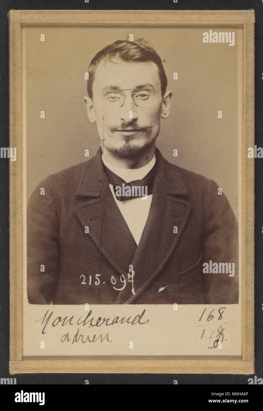 Moucheraud. Adrien, Eugène. 28 ans, né à Paris IVe. Imprimeur. Anarchiste. 4-3-94. MET DP 290653 Stockfoto