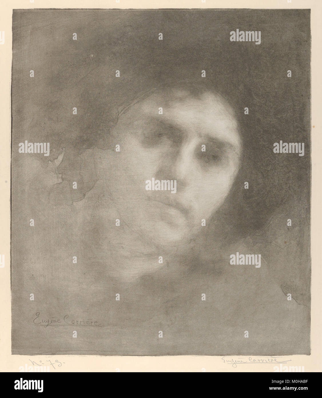 Eine Skulptur mit dem Titel „Tête“ (Kopf), die Madame Eugène Carrière darstellt, die von der französischen Künstlerin Eugène Carrière geschaffen wurde. Das Stück stellt den Kopf einer Frau in realistischem Stil dar und gehört zur Sammlung des Metropolitan Museum of Art Stockfoto