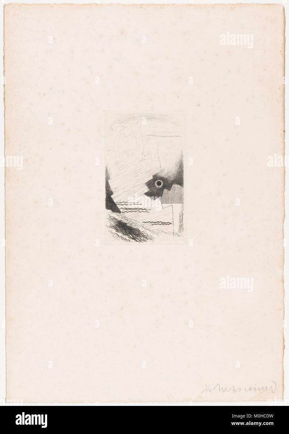 „La Loreley“ aus Guillaume Apollinaires „Eaux-fortes pour Alcools“ zeigt die mythologische Figur Loreley aus der deutschen Folklore und verbindet literarische und bildende Kunsttraditionen. Stockfoto