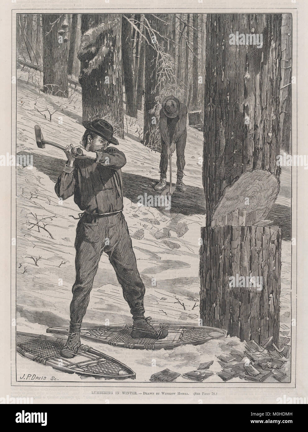 Holzschlag im Winter - Gezeichnet von Winslow Homer (jeden Samstag, Vol. II, neue Serie) MET DP 875246 Stockfoto