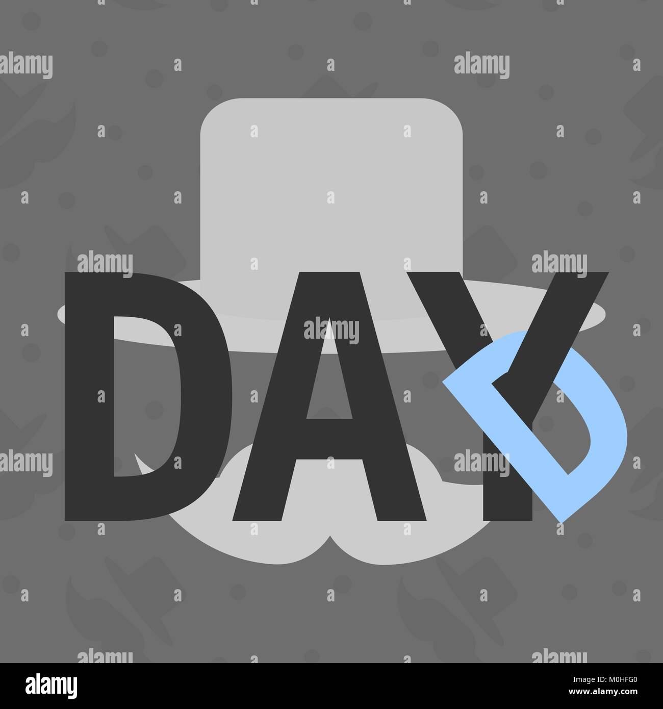 Papa Tag Text mit hängenden schreiben Top Hat und Schnurrbart Element. Vector Illustration für Tag des Vaters und andere Design braucht Stock Vektor