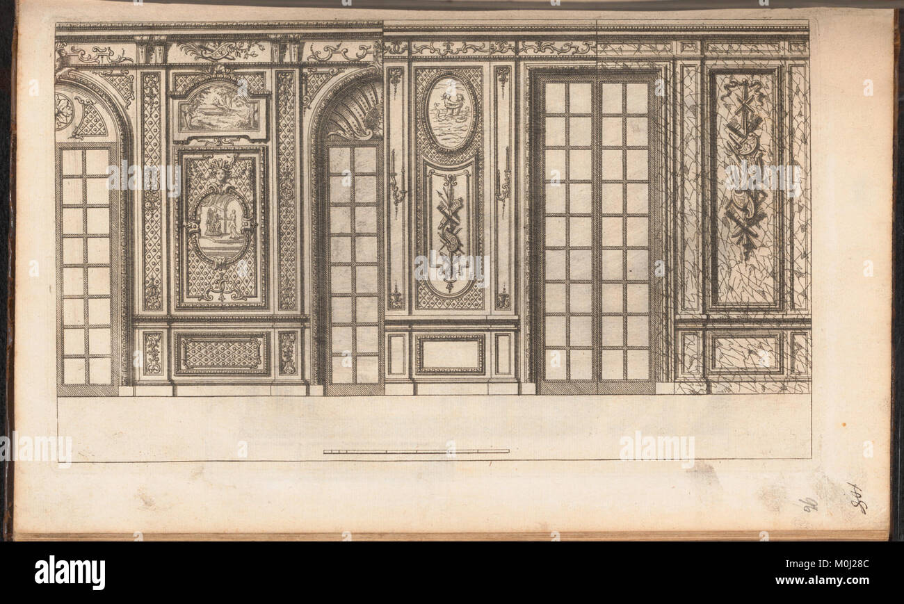 „L’Architecture à La Mode“ ist ein Designbuch aus dem 18. Jahrhundert, in dem Architektur- und Gartendekorationsmodelle vorgestellt werden, die Trends und stilistische Entwicklungen der Epoche veranschaulichen. Stockfoto