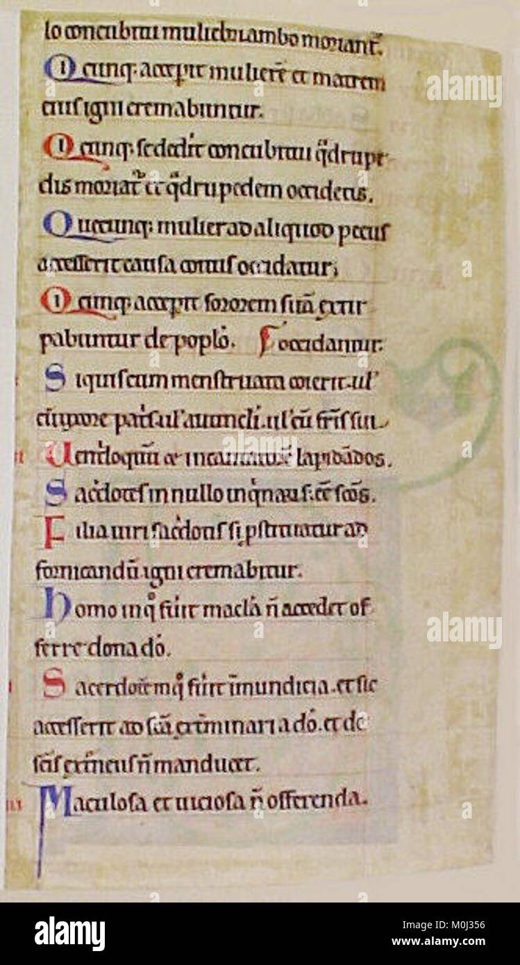 Manuskript Beleuchtung mit ursprünglichen V, aus einer Bibel MET tr 43521999 Rev. Stockfoto