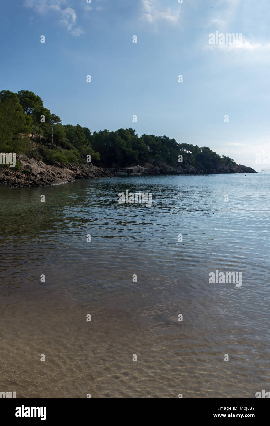 Die Cala Mastella Ibiza, Balearen, Spanien Stockfoto