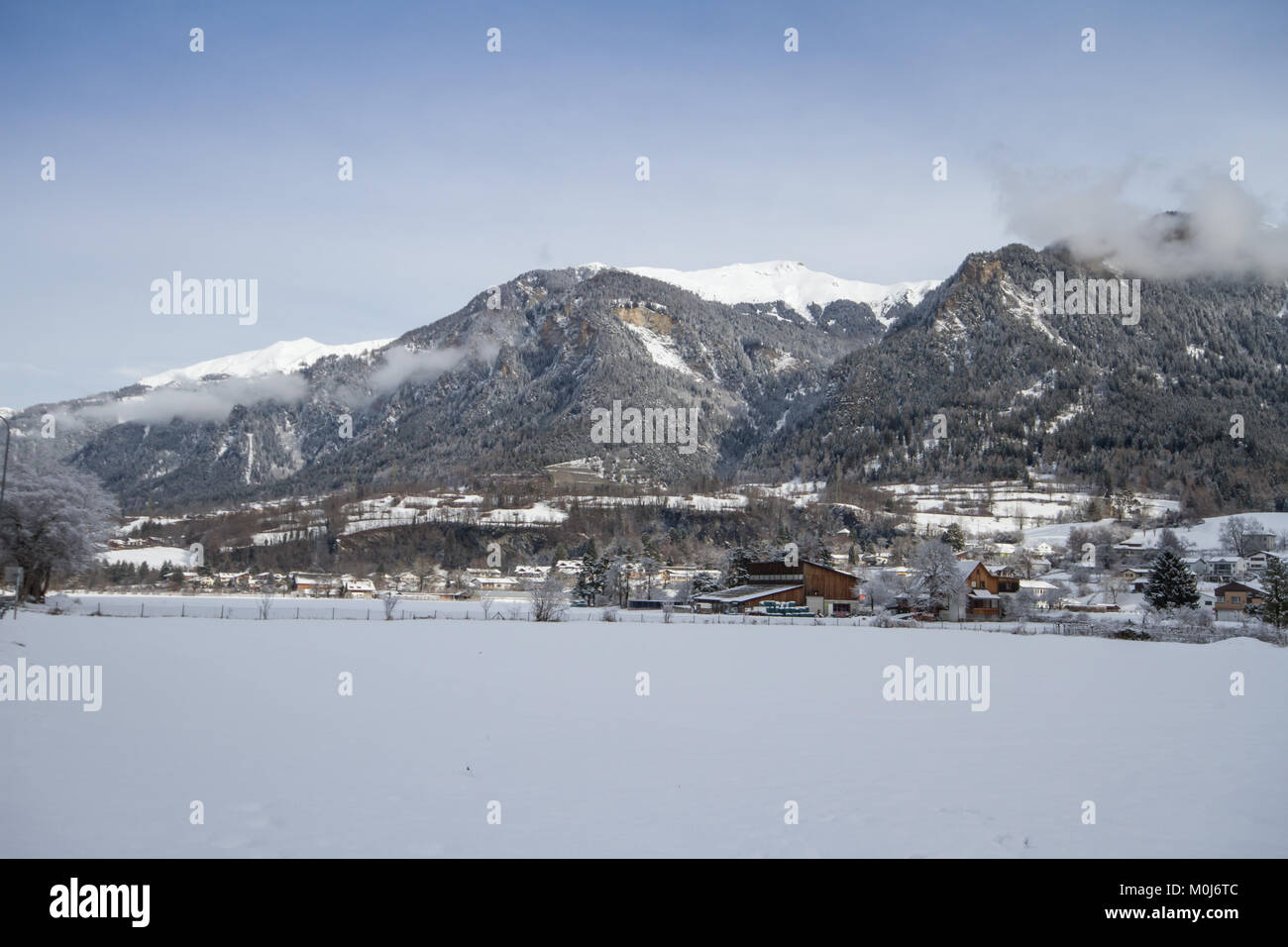 Das Dorf Sils im Domleschg, Kanton Graubünden (Graubünden), Schweiz Stockfoto