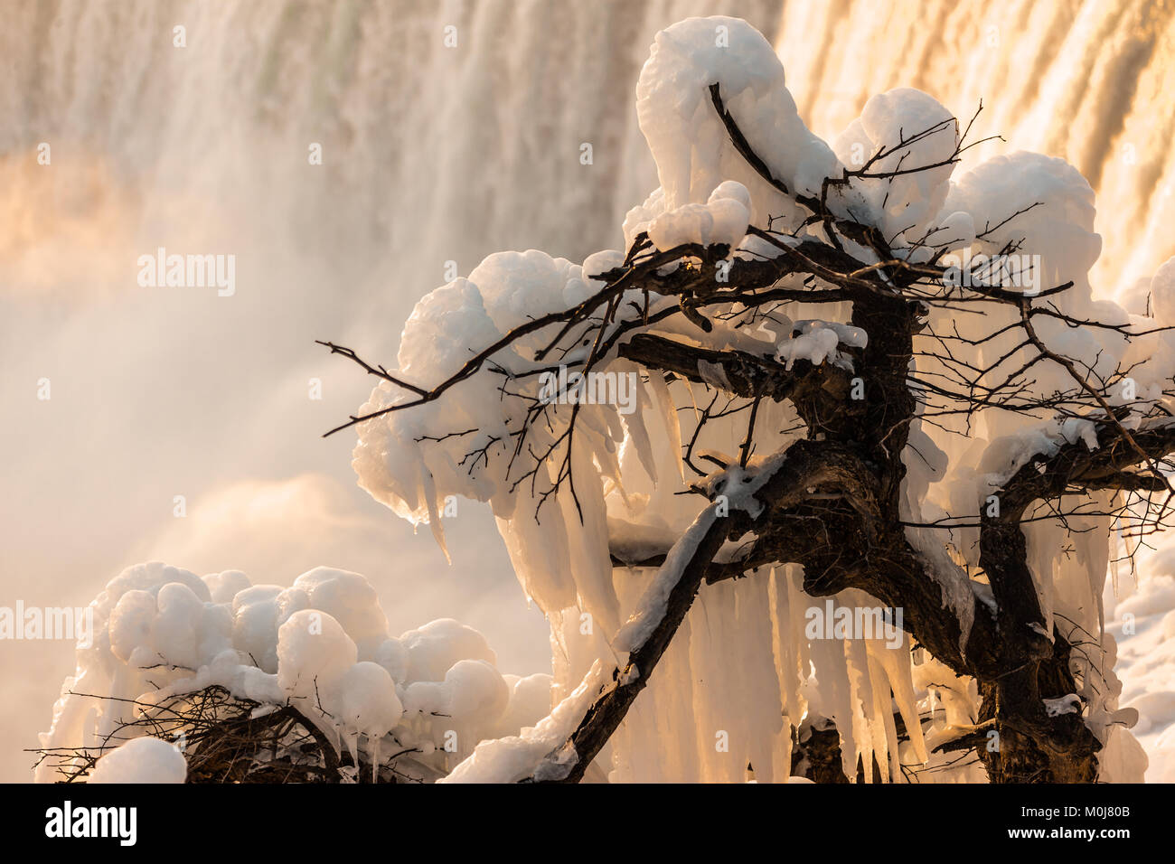 Die Horseshoe Falls Schuß von Niagara Falls Kanada im Winter. Stockfoto