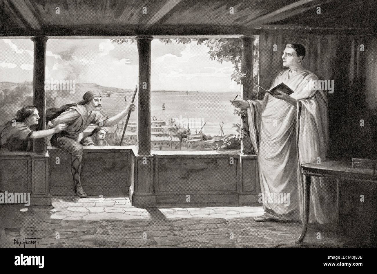 Ovid an Tomis am Schwarzen Meer, wo er in 8 AD verbannt wurde. Publius Ovidius Naso, 43 BC-AD 17 ...