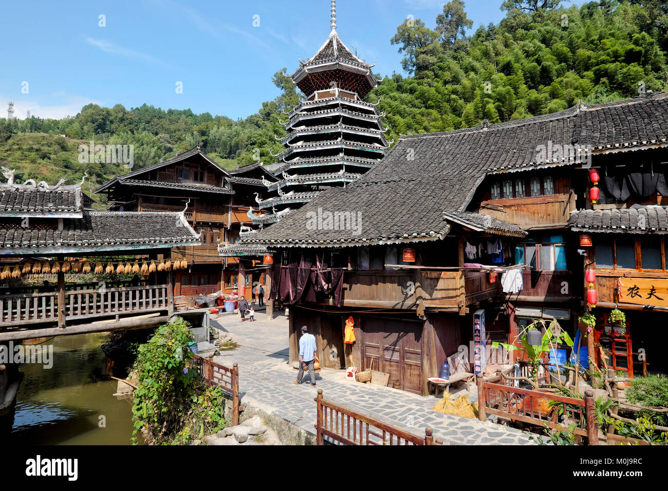 Zhaoxing Dorf, Liping County, Provinz Guizhou, China Stockfoto