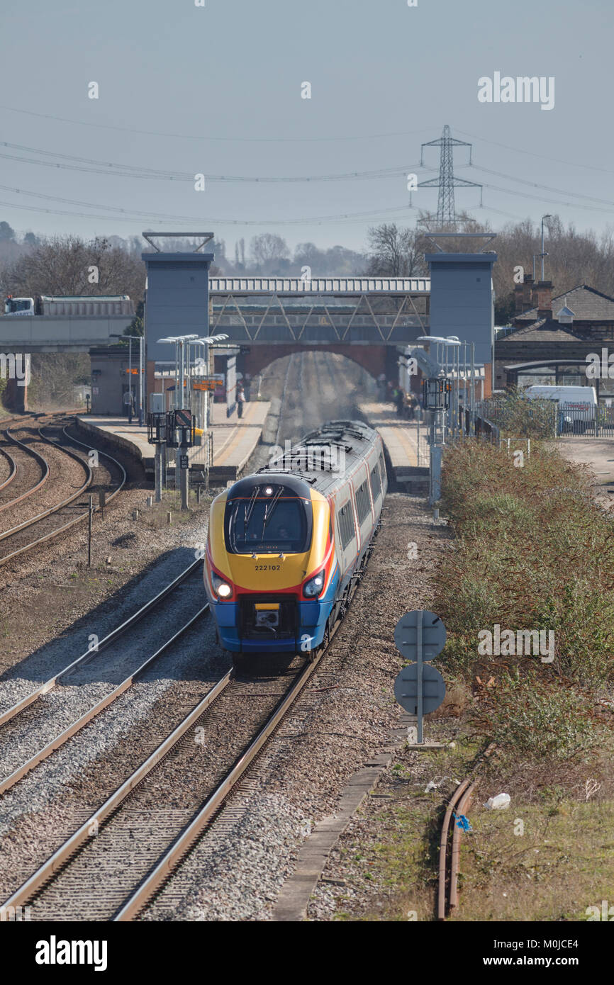 Die East Midlands Trains Meridian zug Loughborough mit dem 1126 London St Pancras - Sheffield service Stockfoto