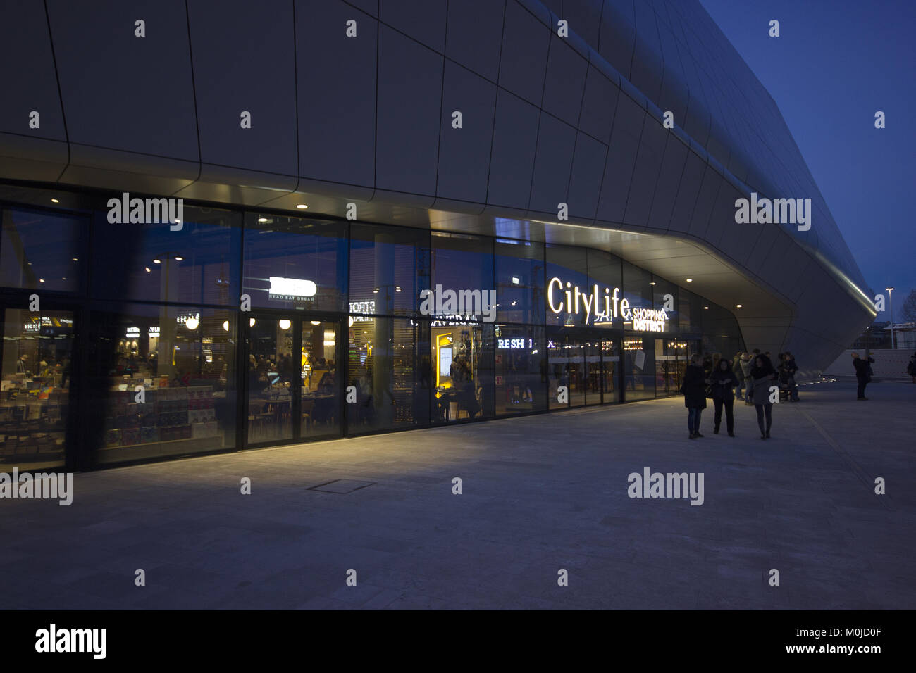 Das CityLife Eingang des Einkaufszentrums, Mailand, Italien Stockfoto