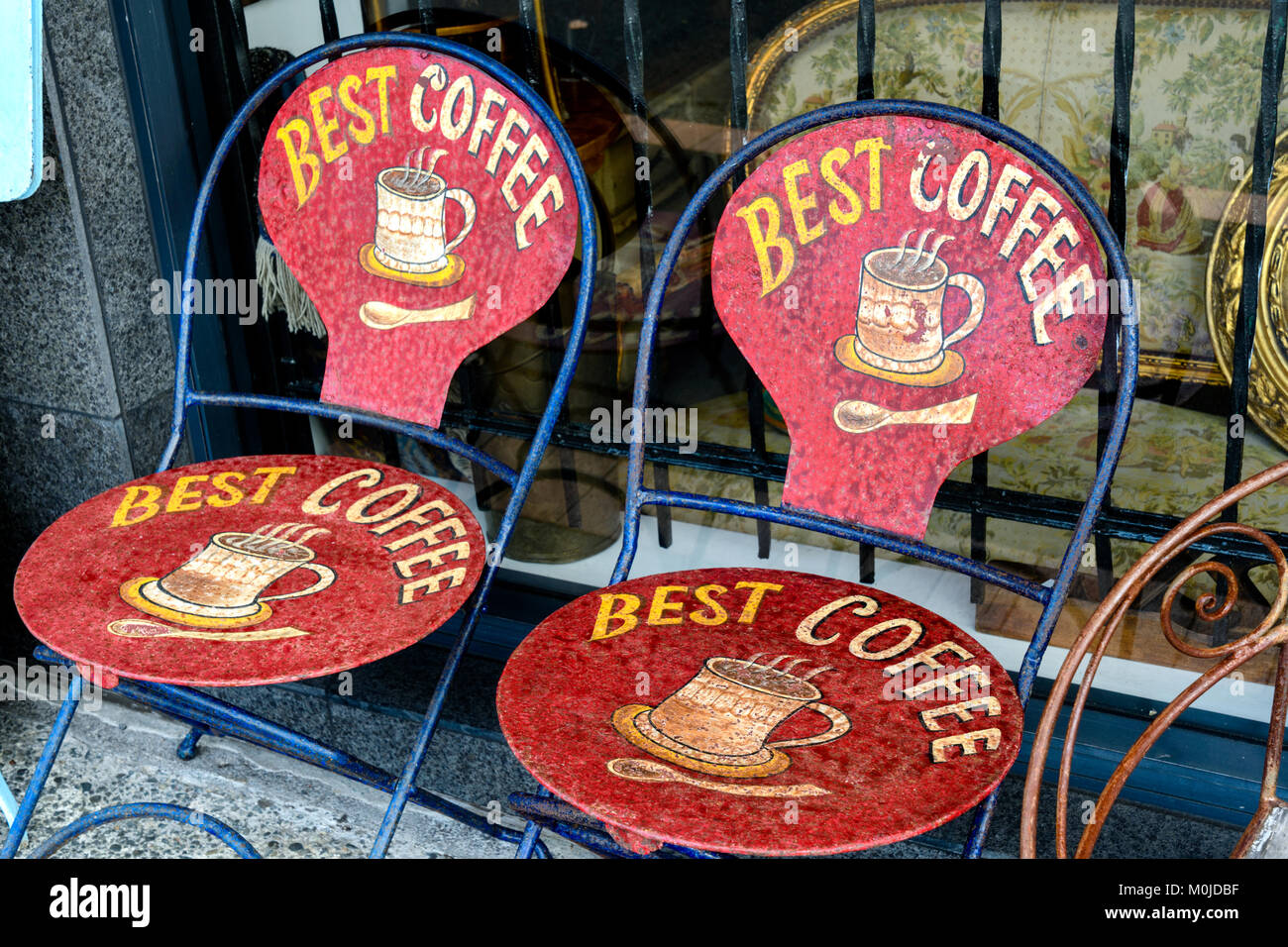 Cafe Stühlen - Parnell Neuseeland Stockfoto