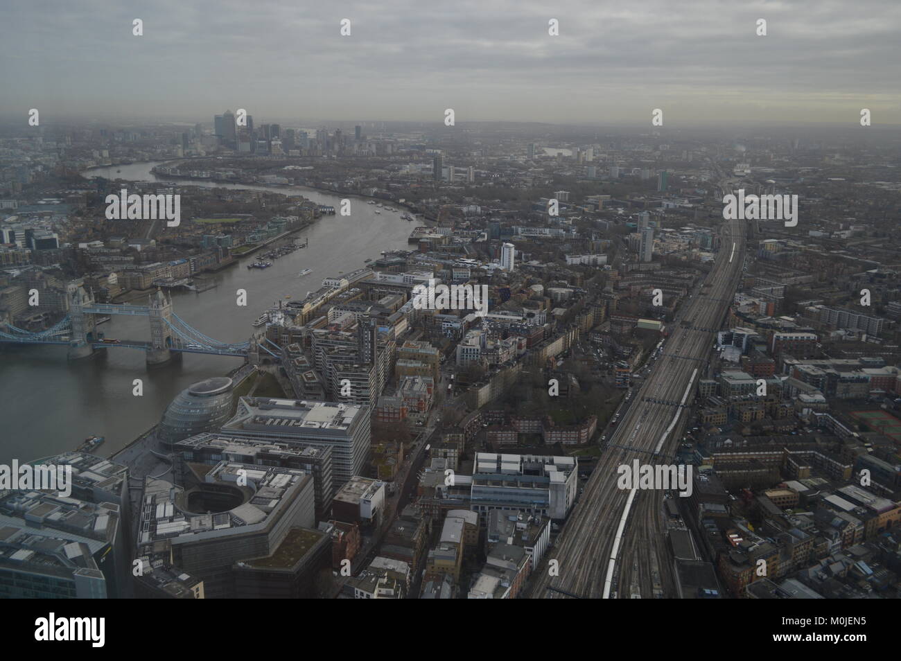 Blick von der Shard von East London Stockfoto