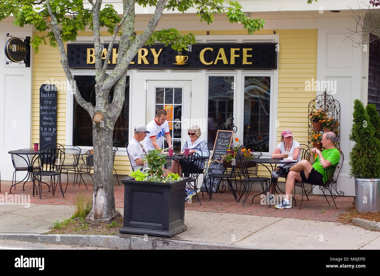 Buckies Bosctti, einem Cafe in Harwich Port, Massachusetts, auf Cape Cod, USA Stockfoto