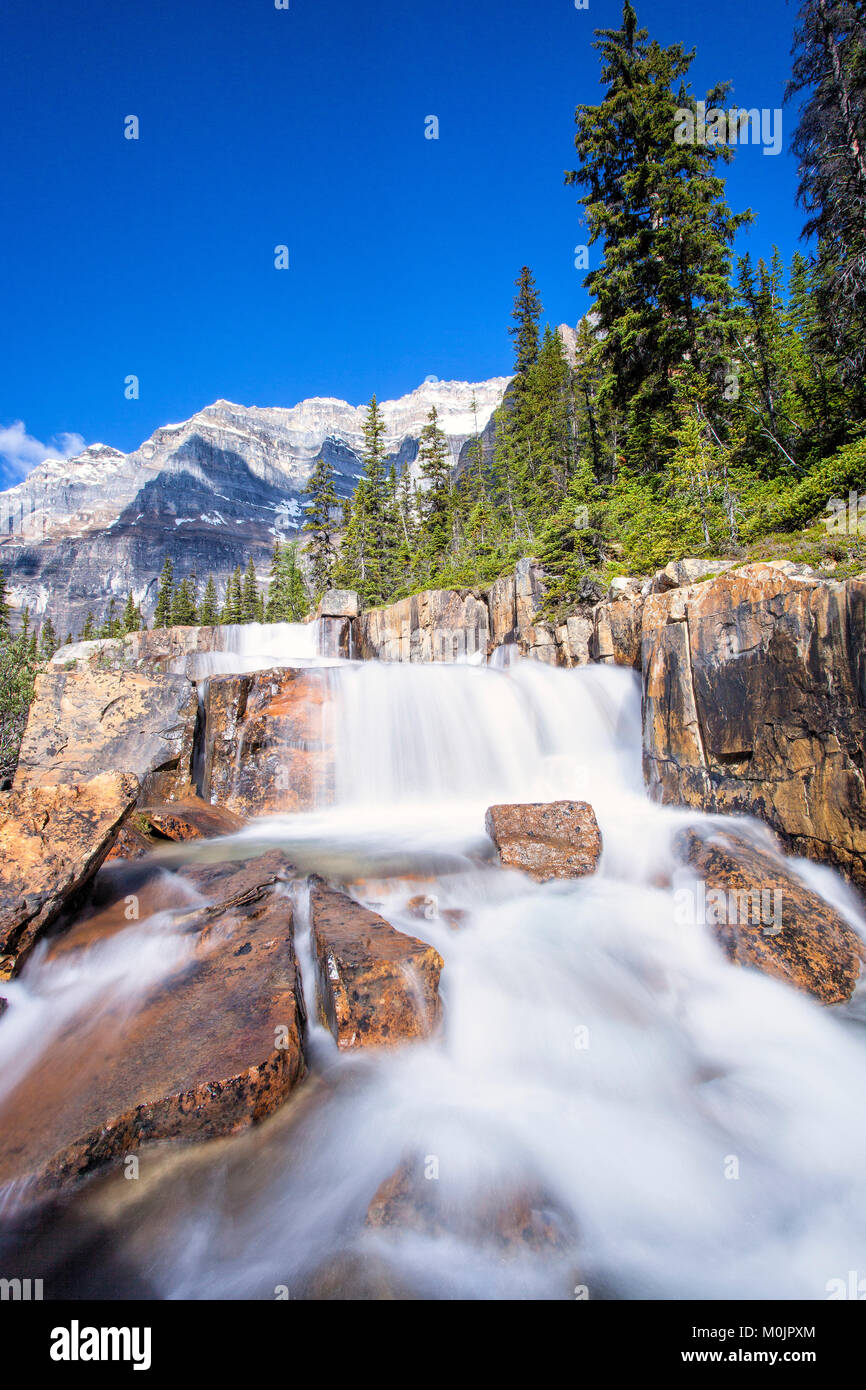Giant Step Wasserfall, Paradise Valley, Banff National Park, Kanada Stockfoto