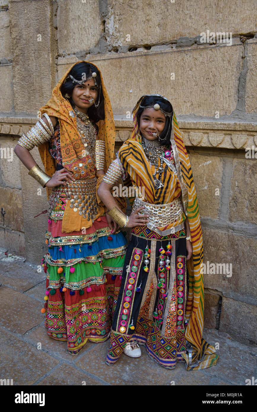 Rajasthani Schönheiten, Jaisalmer, Rajasthan, Indien Stockfoto