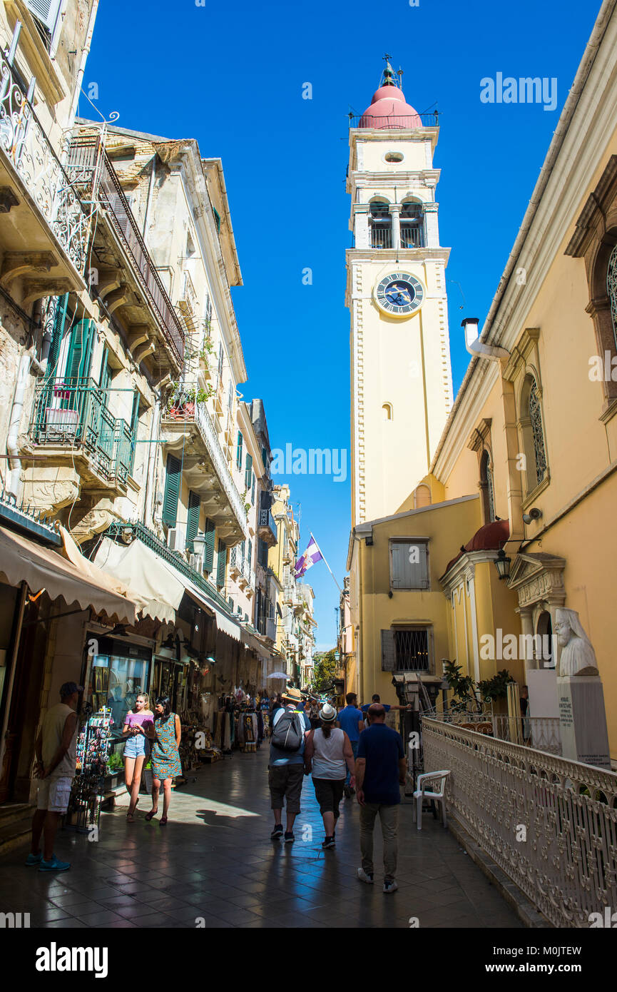 Altstadt von Korfu, Ionische Inseln, Griechenland Stockfoto