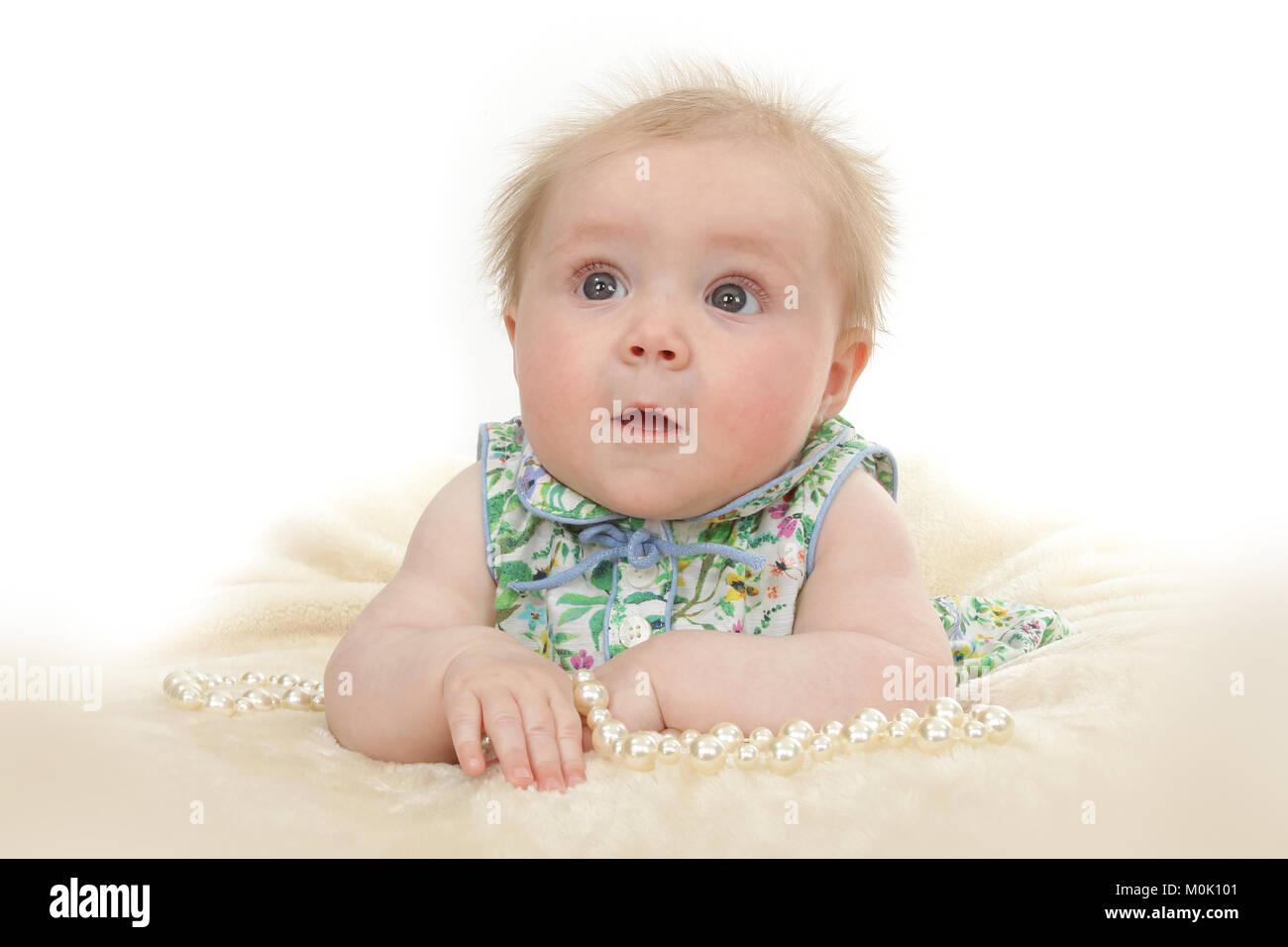 7 Monate altes Mädchen, Kind, Kind Entwicklung Stockfoto