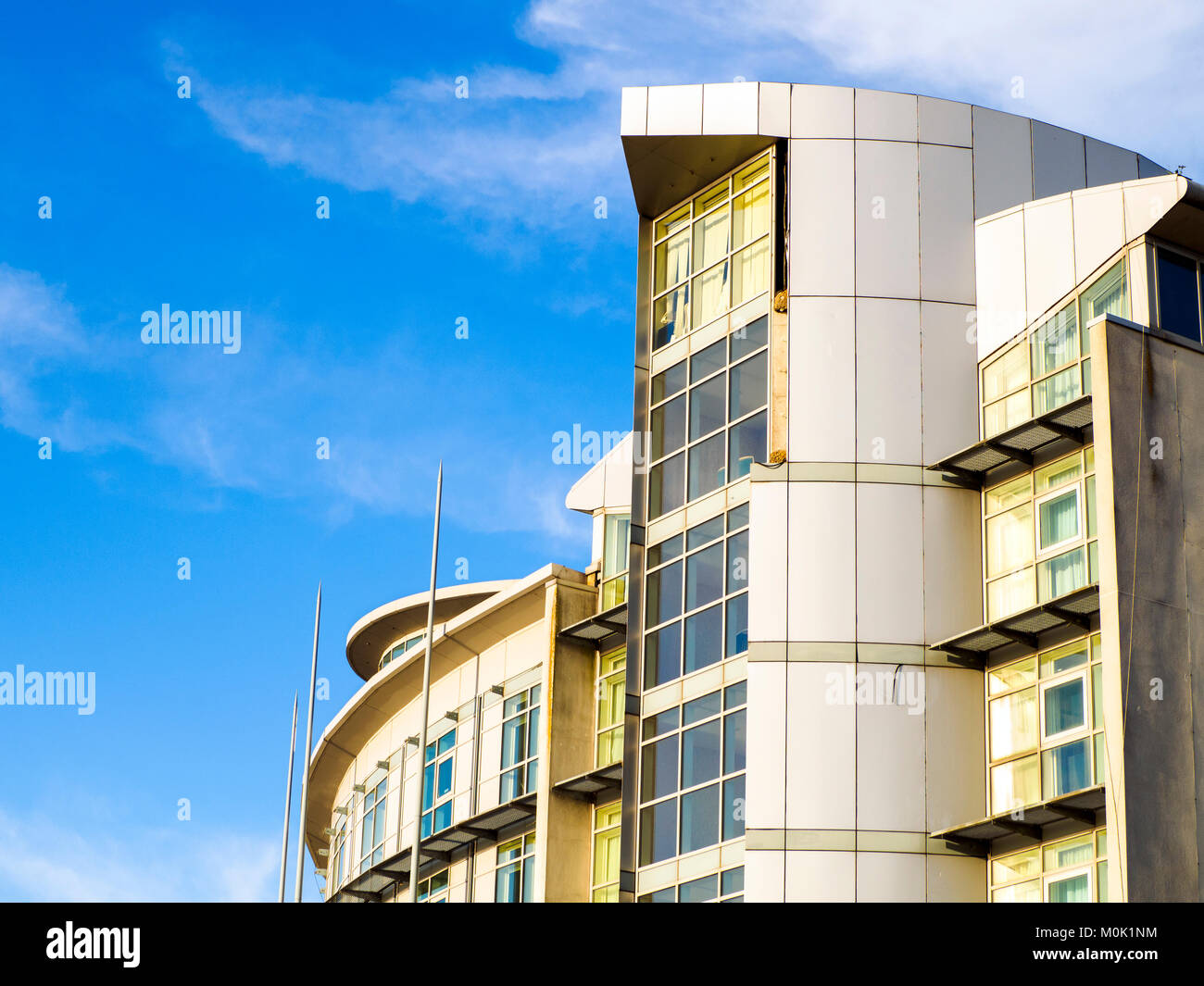 Detail des DoubleTree by Hilton Hotel Excel - London, England Stockfoto