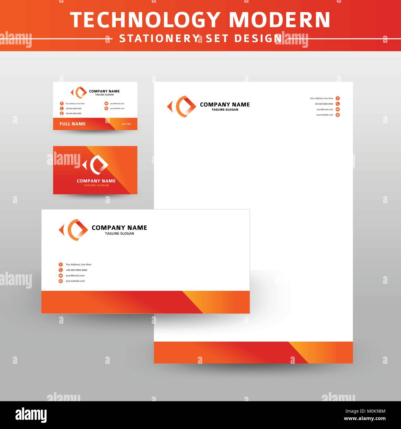 Technik Moderne Vektor Briefpapier Set Vektor Design Stock Vektor