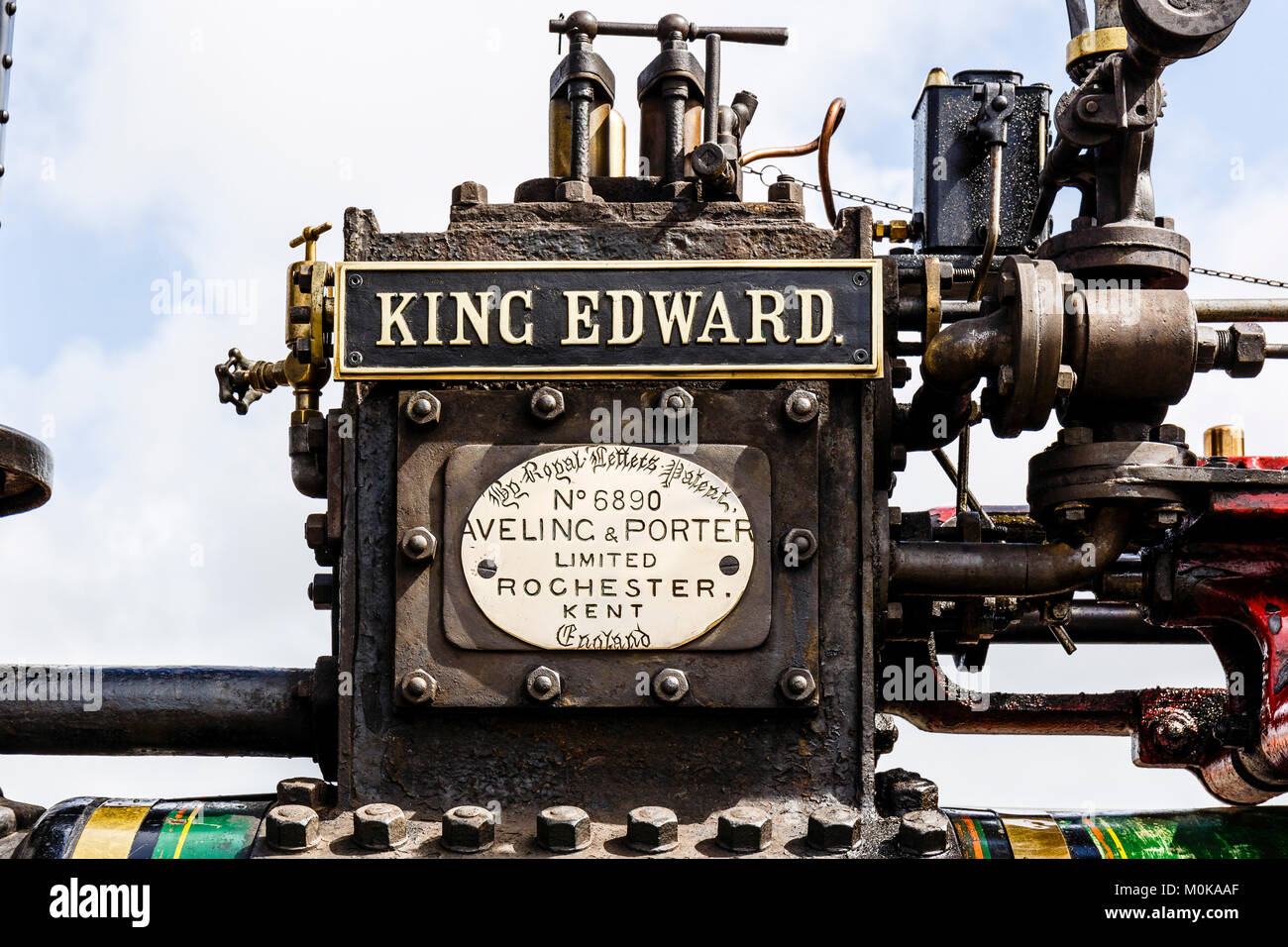 König Edward; Dampfwalze, Motorblock. Stockfoto